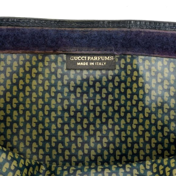Vintage GUCCI Web Suede Leather Cosmetics Toiletry Bag Italy - Picture 9 of 10